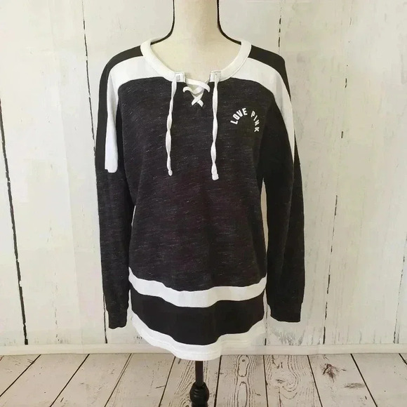 PINK Victoria's Secret Lace Front Sweatshirt - Picture 2 of 6